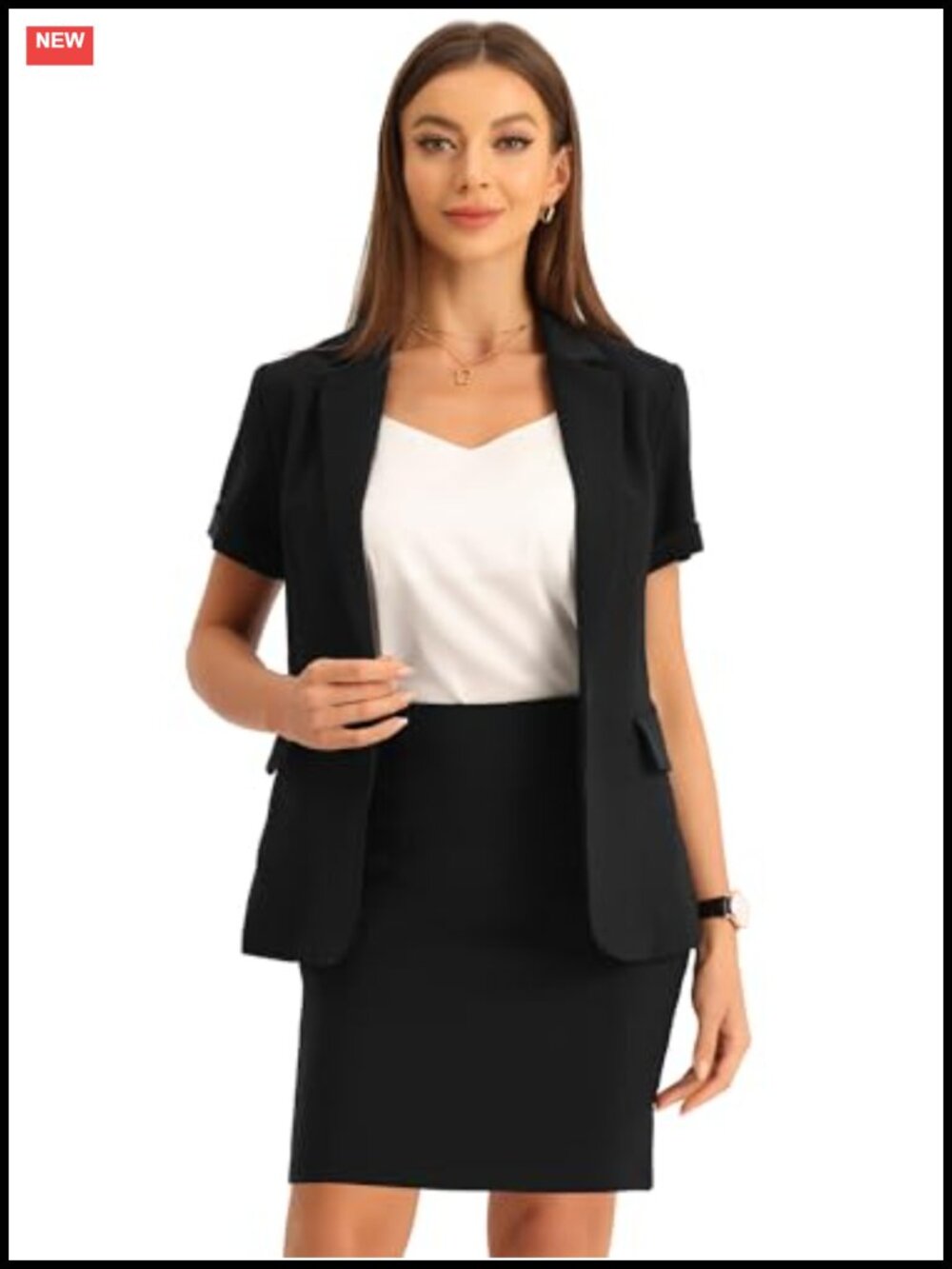 2 Piece Work Skirt Suit Blazer Pencil Skirt Office Professional